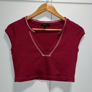 Wine red crop top